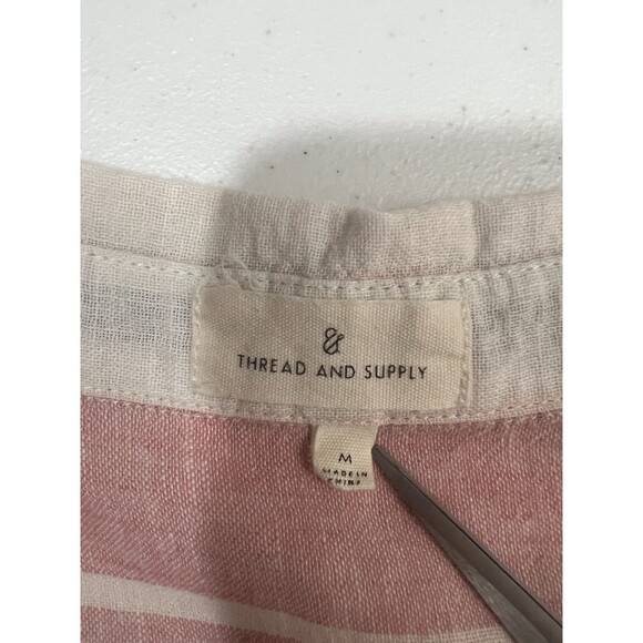 Thread & Supply Pink and White Striped Button Down Shirt - Picture 3 of 7